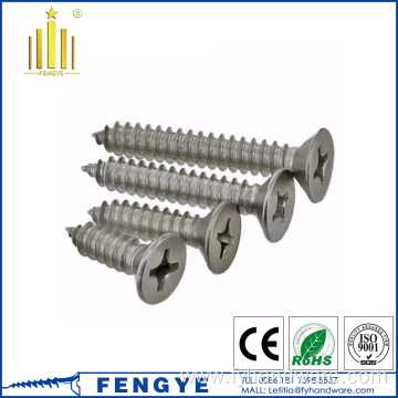 Flat head point thread cutting self tapping screw